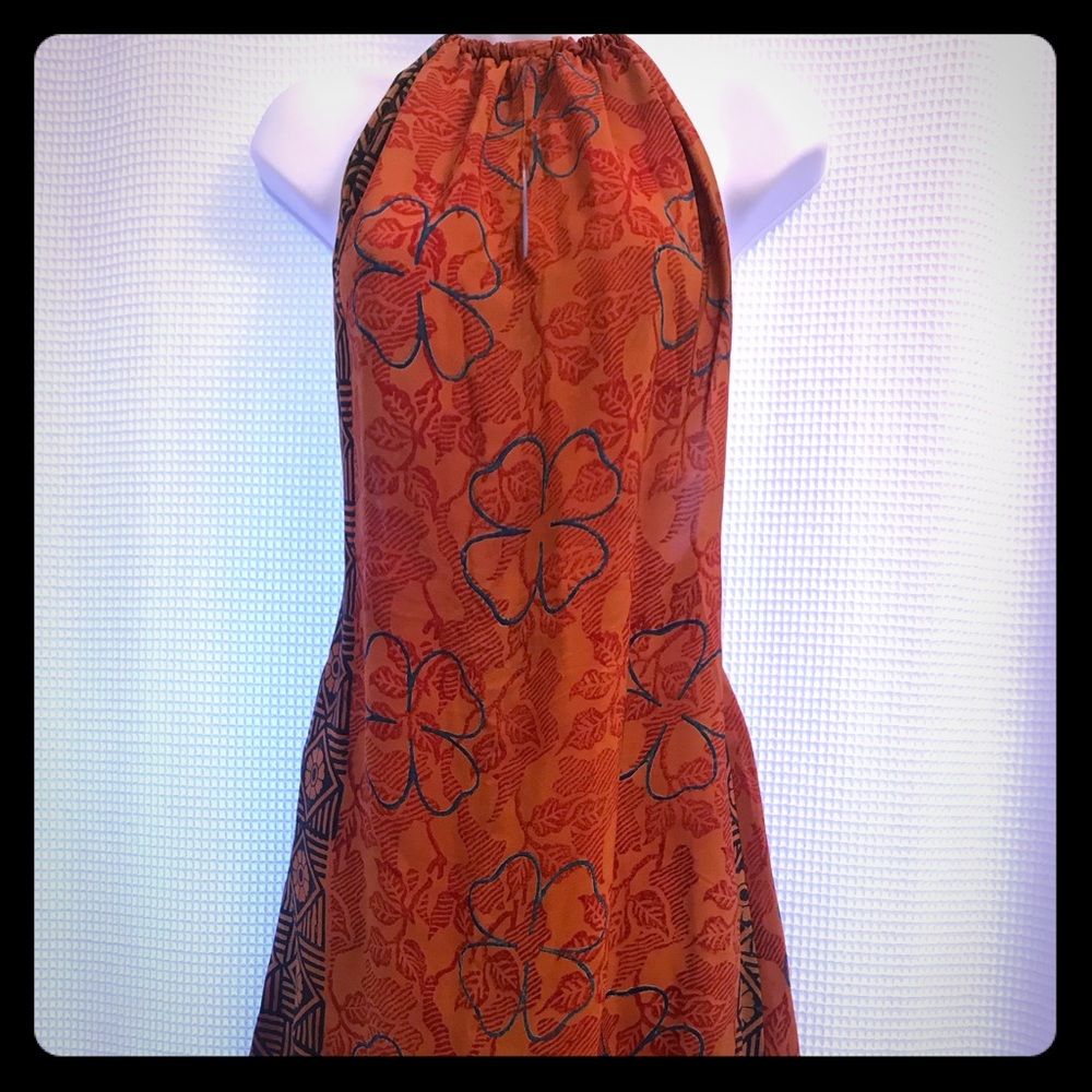 Indie Ella backless silk keyhole dress.